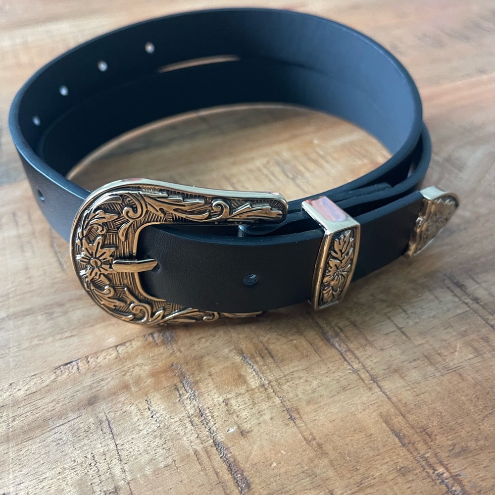 Black Belt with Gold Buckle